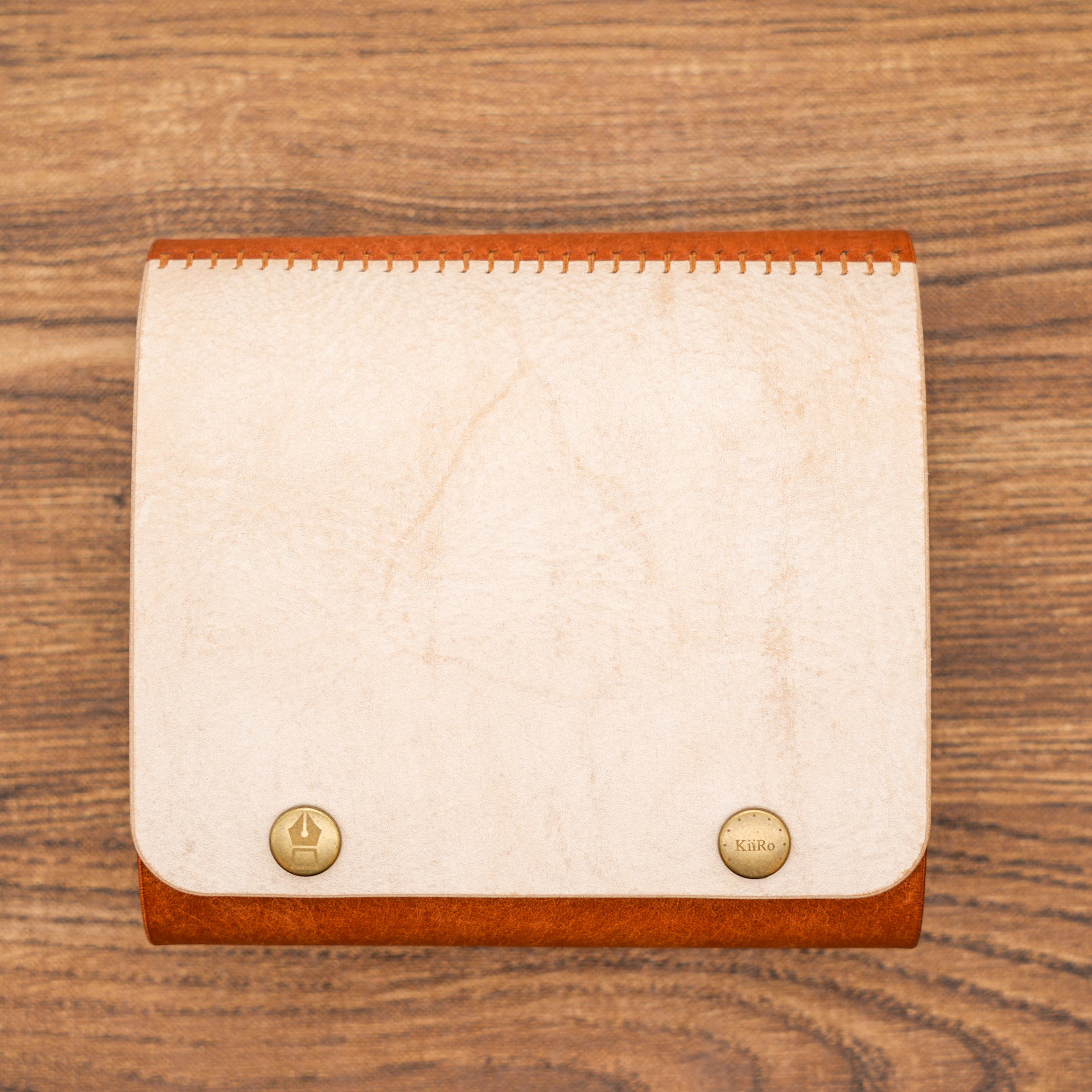 文具のキシダオリジナル　Ｍ５スクエア自由手帳　アラスカ（アイボリー）＆マルゴー（ブラウン）