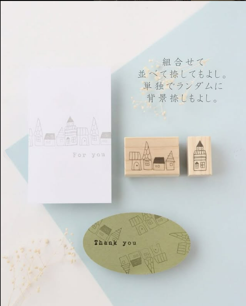 always smile...さんの「文具のキシダ」限定販売スタンプ「まちなみ」